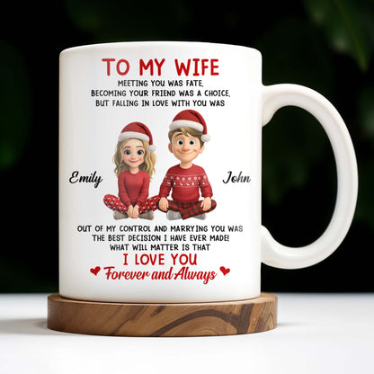 To My Wife, Meeting You Was Fate, Love Forever And Always, Cartoon Couple