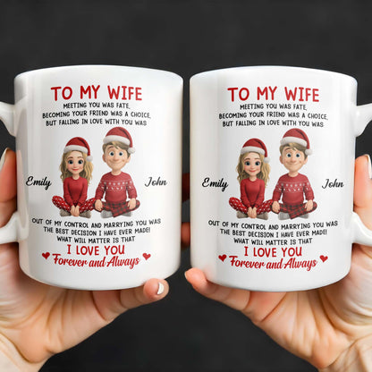 To My Wife, Meeting You Was Fate, Love Forever And Always, Cartoon Couple