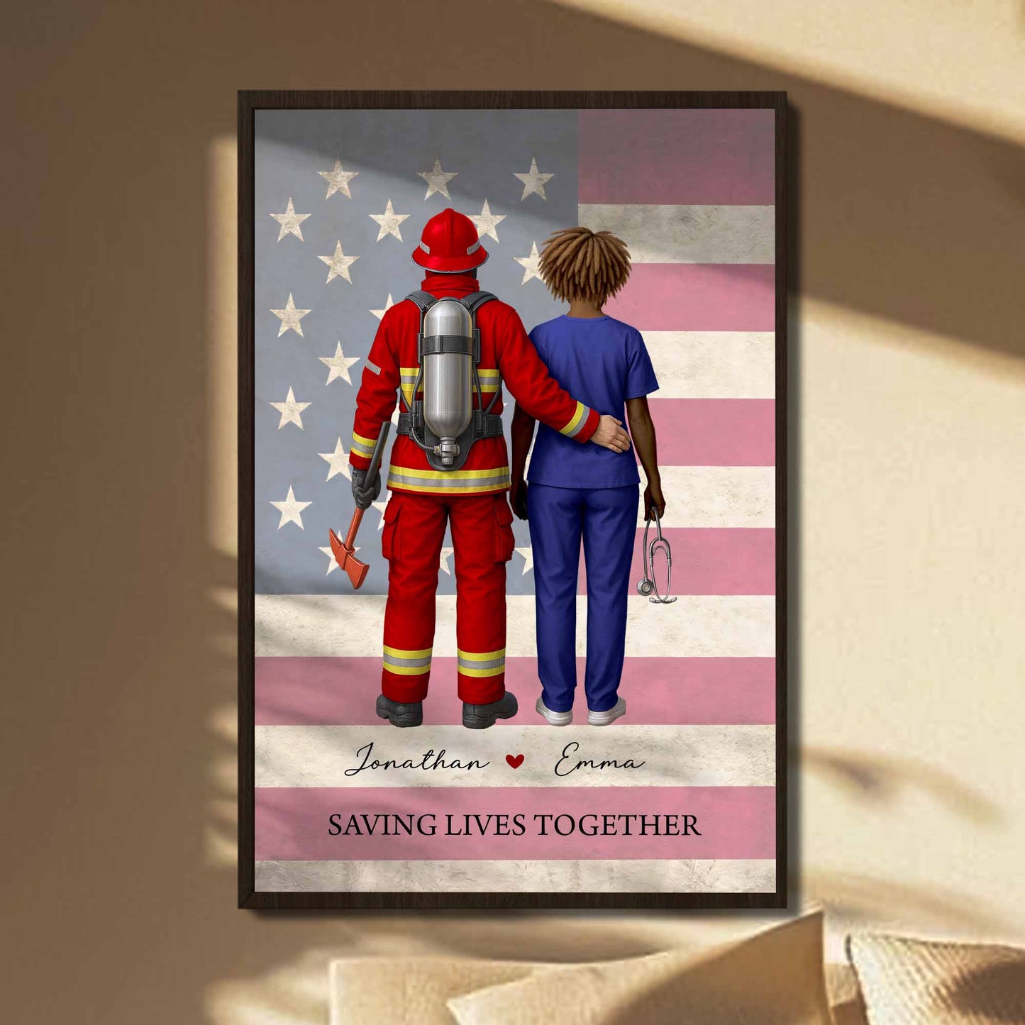 Saving Lives Together Firefighter And Medical Professional