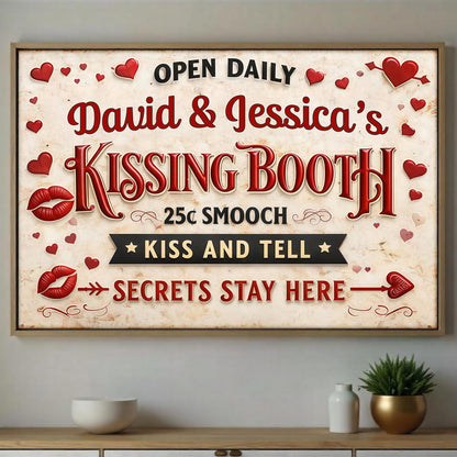 Kissing Booth, 25¢ Smooch, Kiss And Tell, Romantic Poster