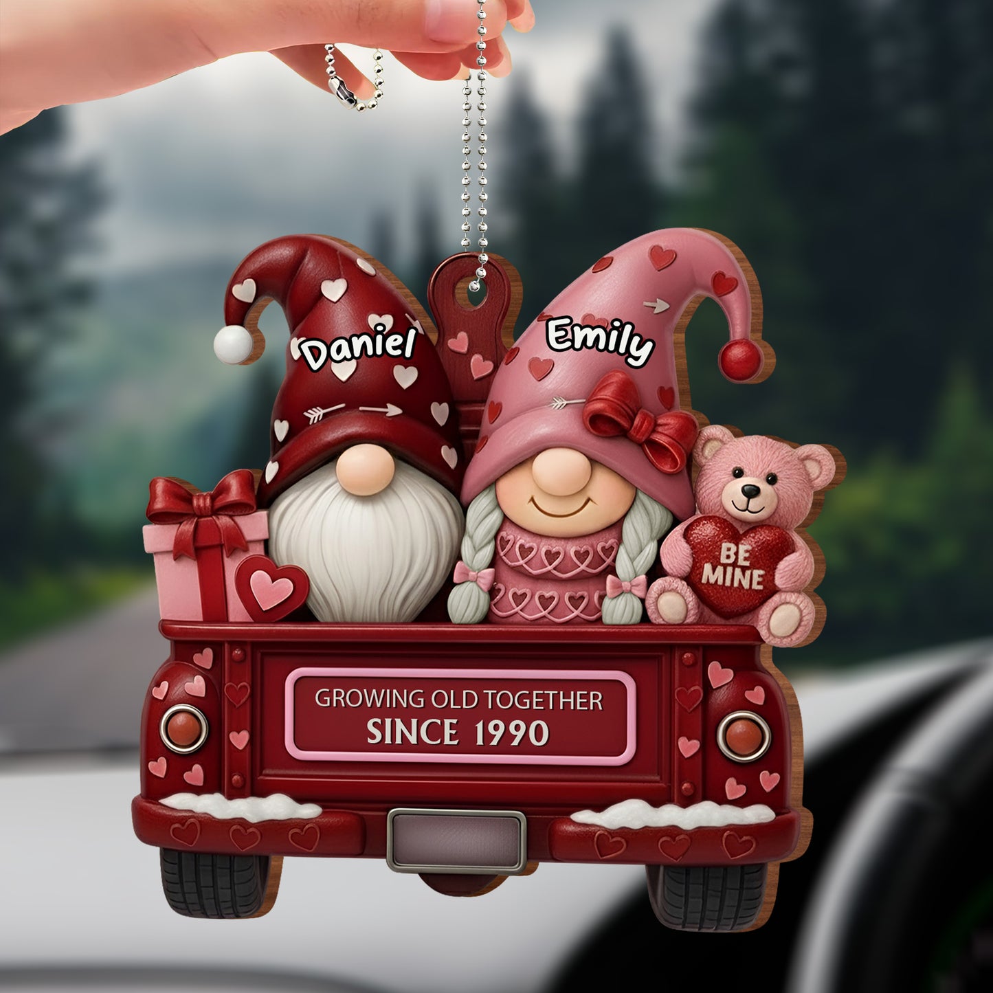 Growing Old Together, Love Gnomes In Red Truck