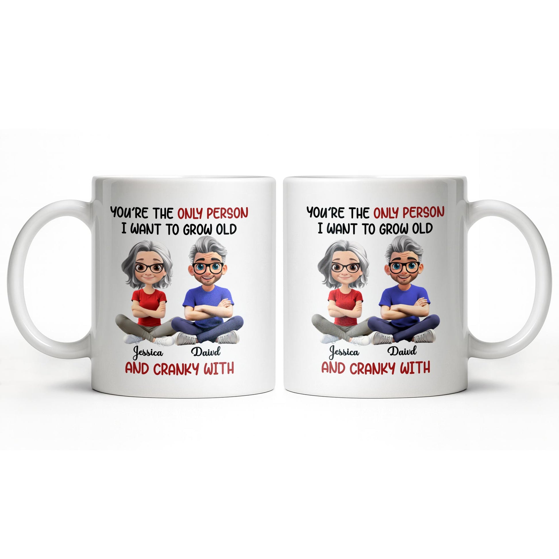 Grow Old And Cranky With, Cartoon Couple