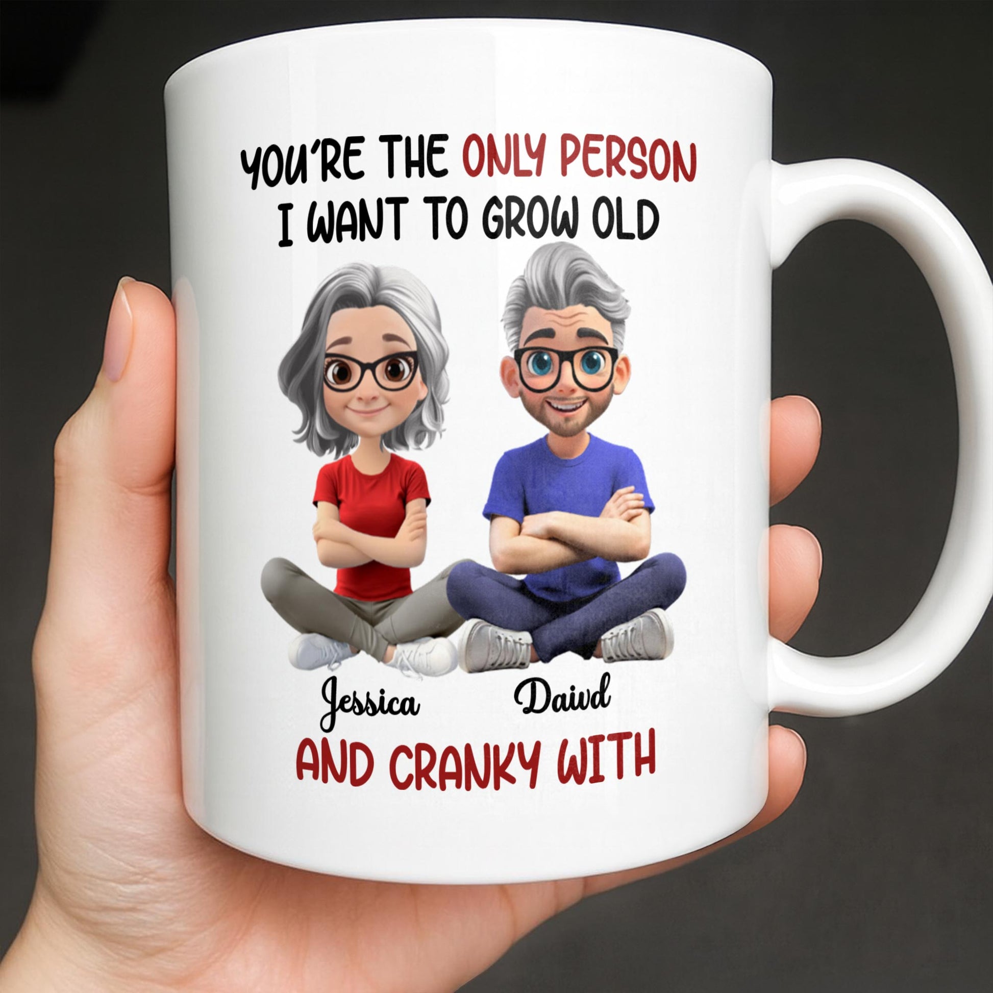 Grow Old And Cranky With, Cartoon Couple