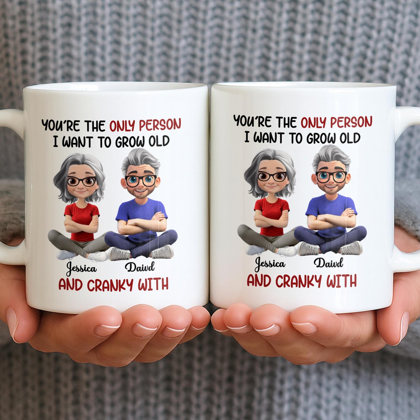 Grow Old And Cranky With, Cartoon Couple