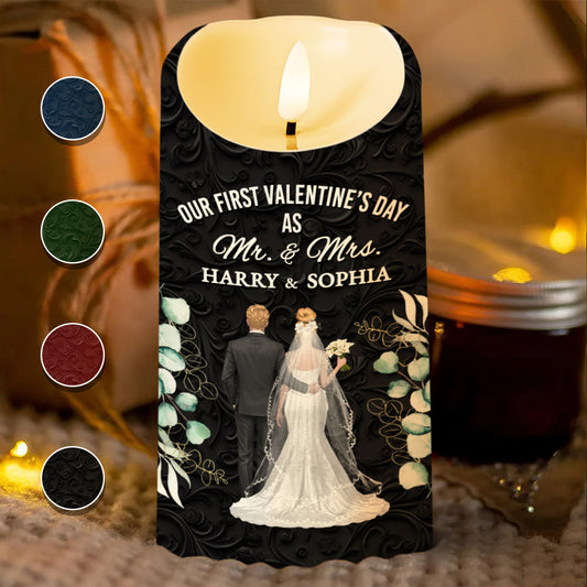 Our First Valentine's Day As Mr. & Mrs., Couple And Flowers