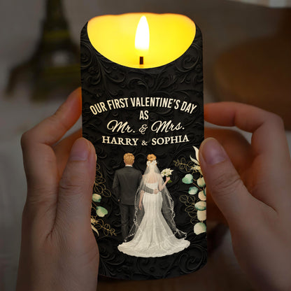 Our First Valentine's Day As Mr. & Mrs., Couple And Flowers