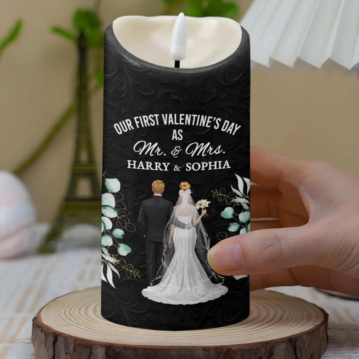 Our First Valentine's Day As Mr. & Mrs., Couple And Flowers