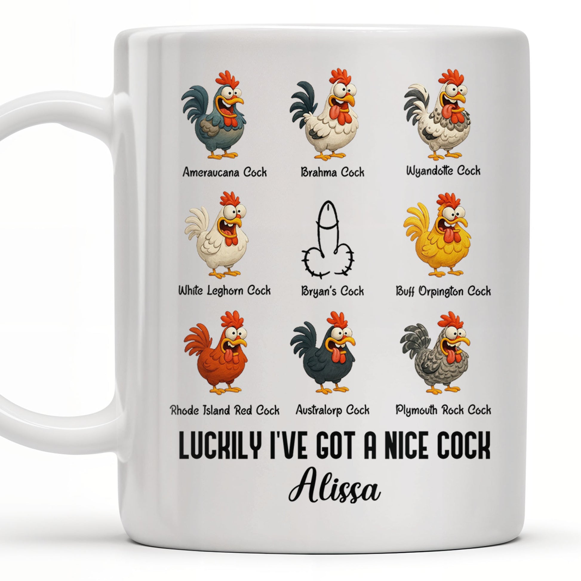 Luckily I've Got A Nice Cock Featuring Diverse Breeds Of Chickens