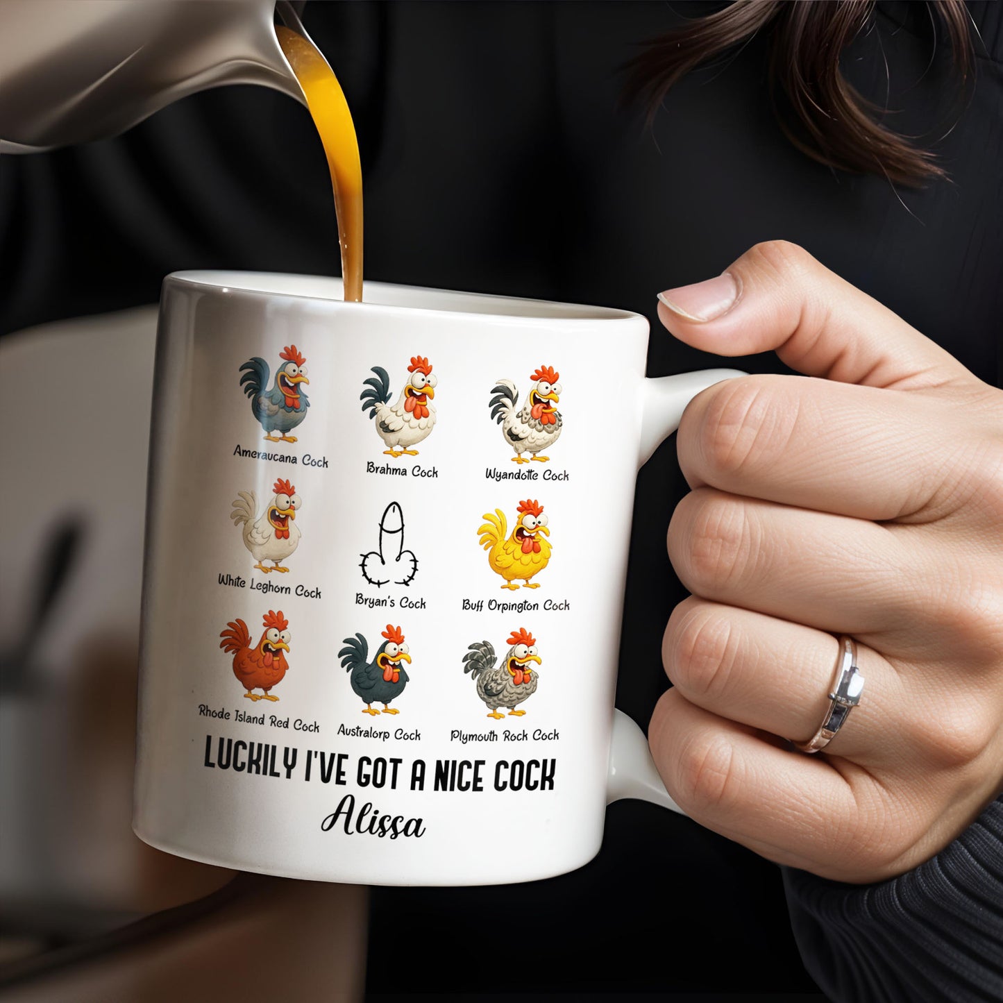 Luckily I've Got A Nice Cock Featuring Diverse Breeds Of Chickens