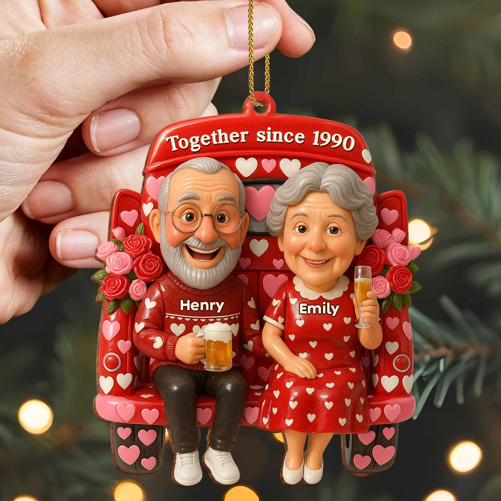 Together Since 1990, Celebrating Timeless Love With Hearts And Roses