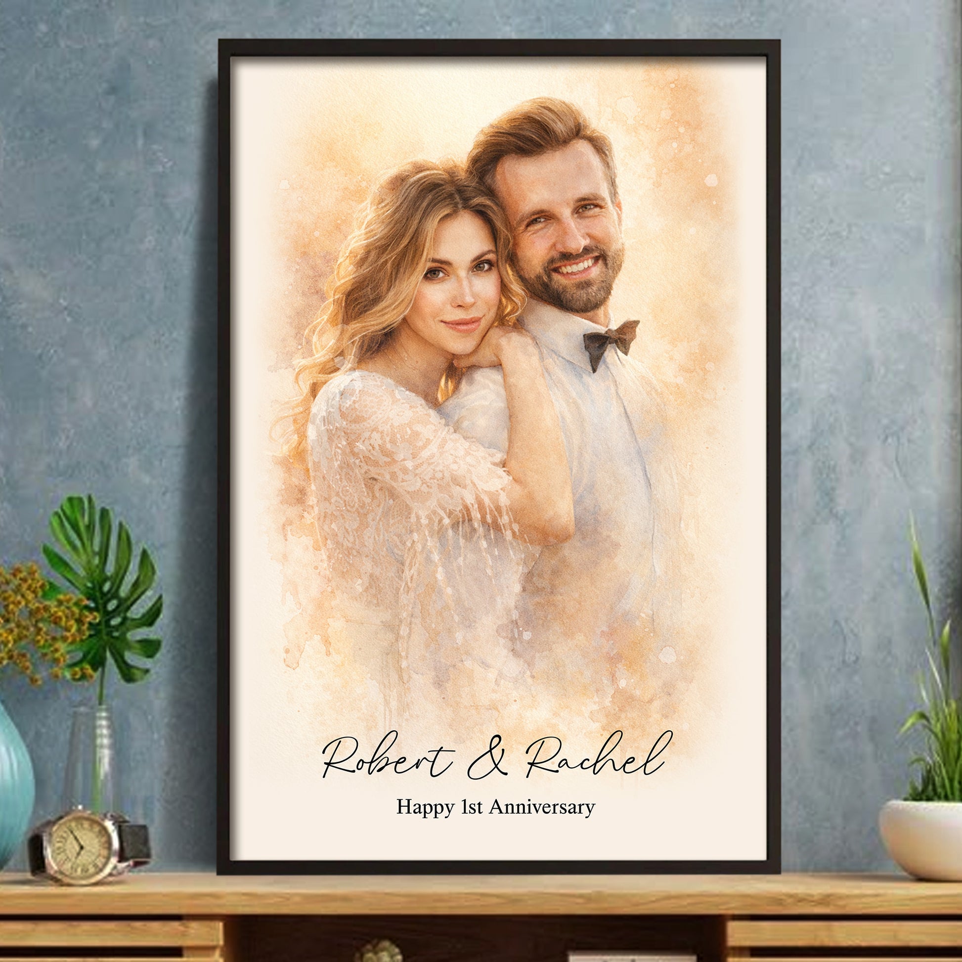 Happy 1st Anniversary Romantic Couple Portrait