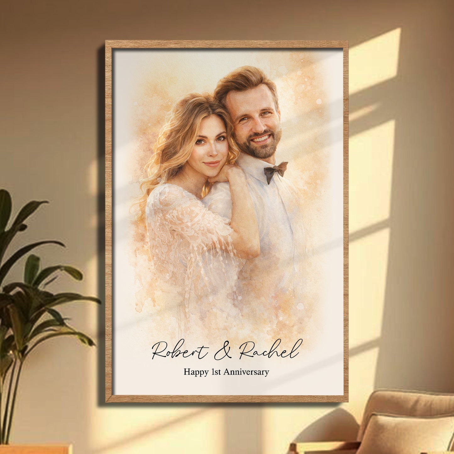 Happy 1st Anniversary Romantic Couple Portrait