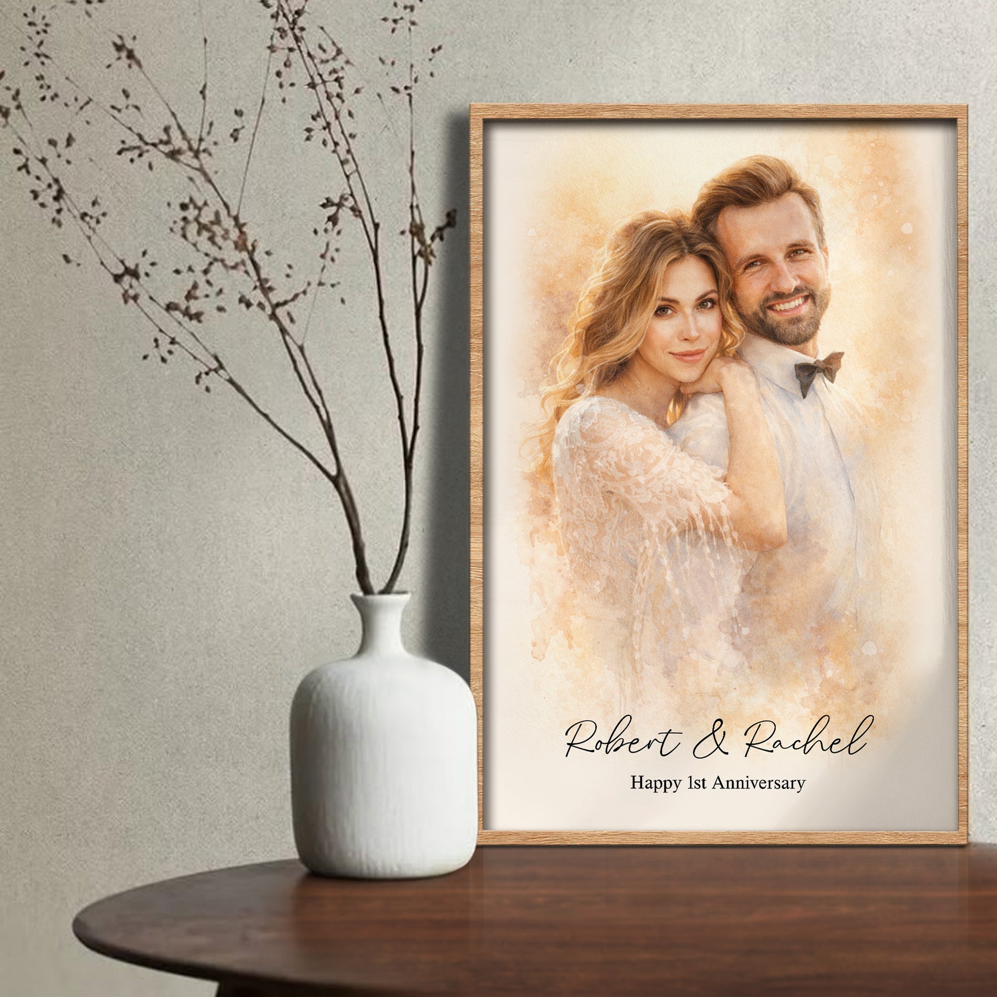 Happy 1st Anniversary Romantic Couple Portrait