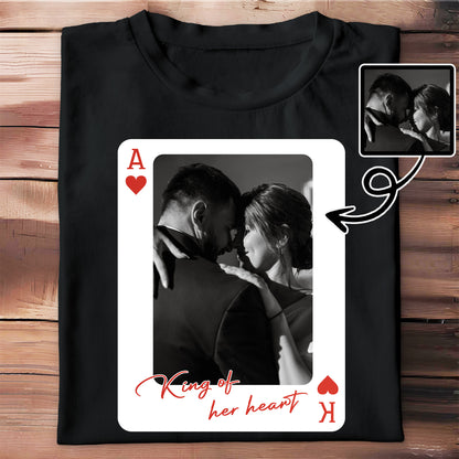 King Of Her Heart Playing Card Design - Personalized Custom Unisex T-shirt, Hoodie - CPL995_BBAS