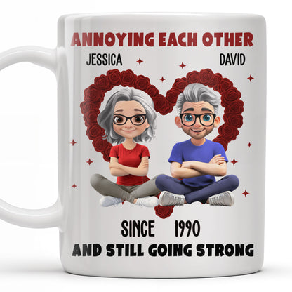Annoying Each Other And Still Going Strong, Cartoon Couple With Hearts