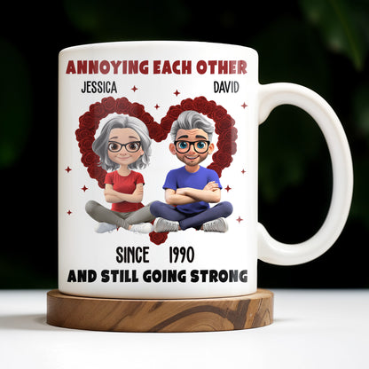 Annoying Each Other And Still Going Strong, Cartoon Couple With Hearts