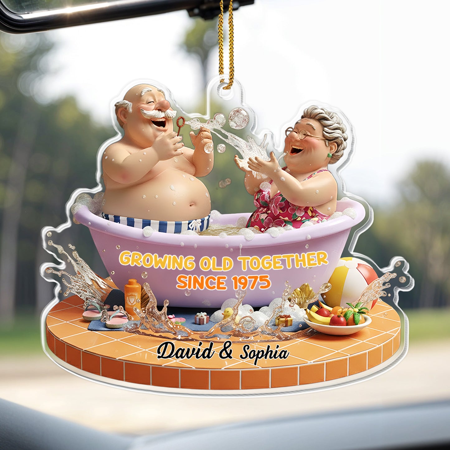 Growing Old Together, Elderly Couple In Bathtub