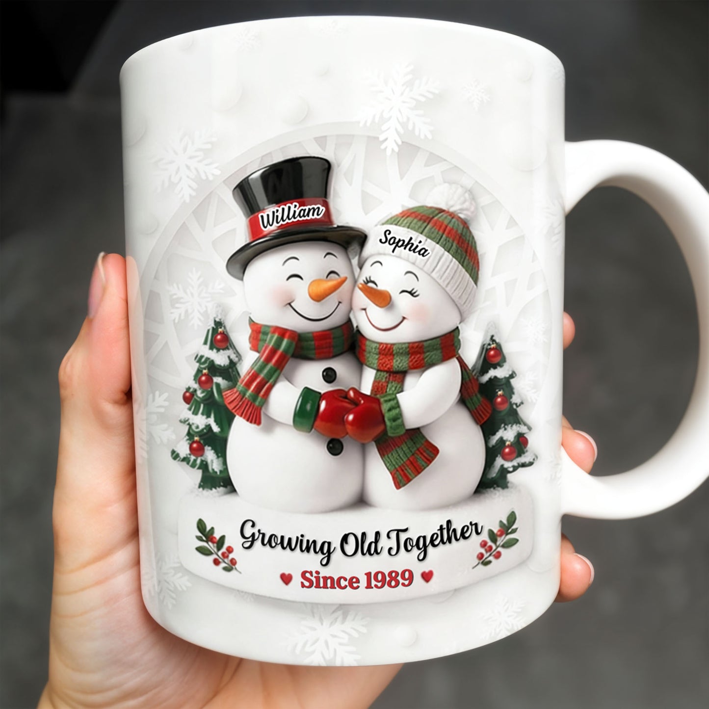 Growing Old Together Snowmen Christmas Design