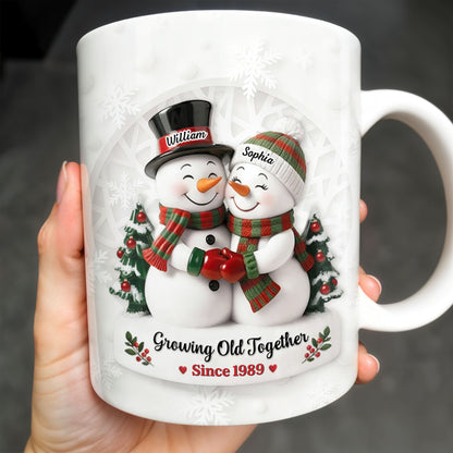 Growing Old Together Snowmen Christmas Design