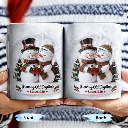 Growing Old Together Snowmen Christmas Design