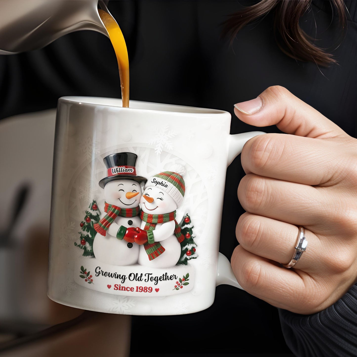 Growing Old Together Snowmen Christmas Design