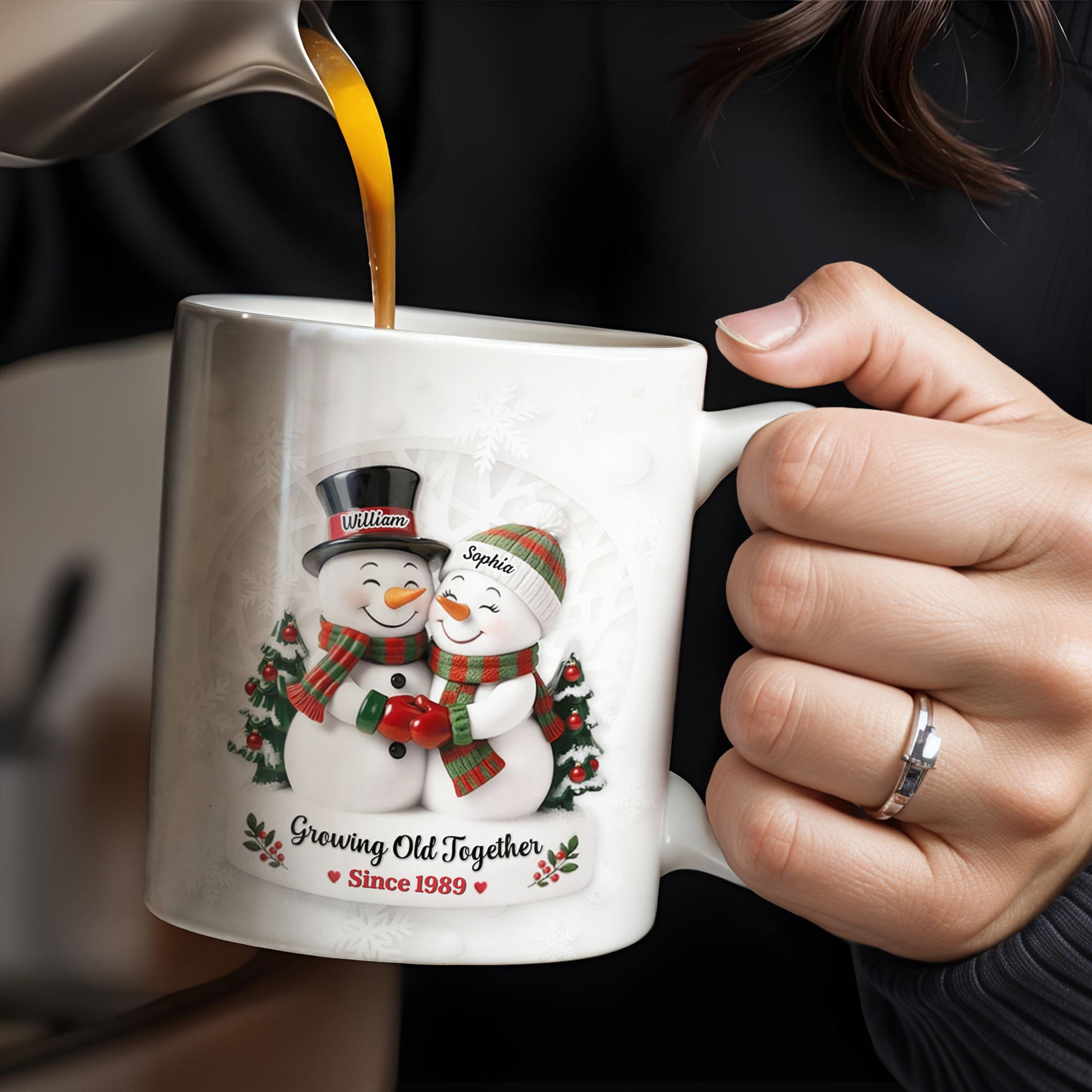 Growing Old Together Snowmen Christmas Design