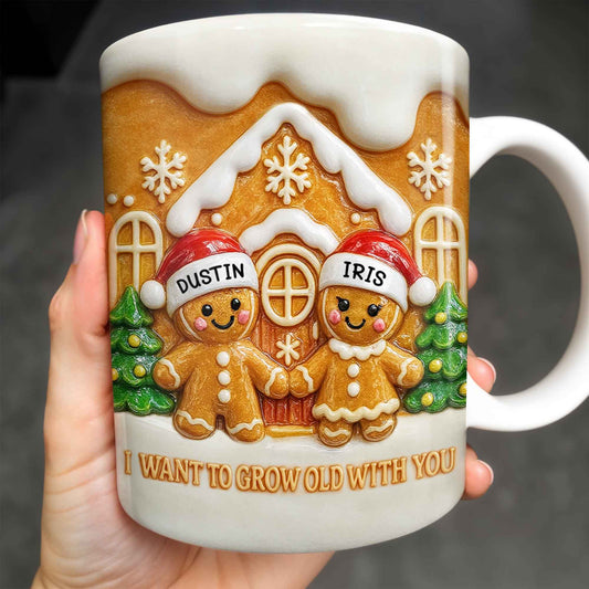 I Want To Grow Old With You Gingerbread Couple - Personalized Custom Coffee Mug - CPL999_MG