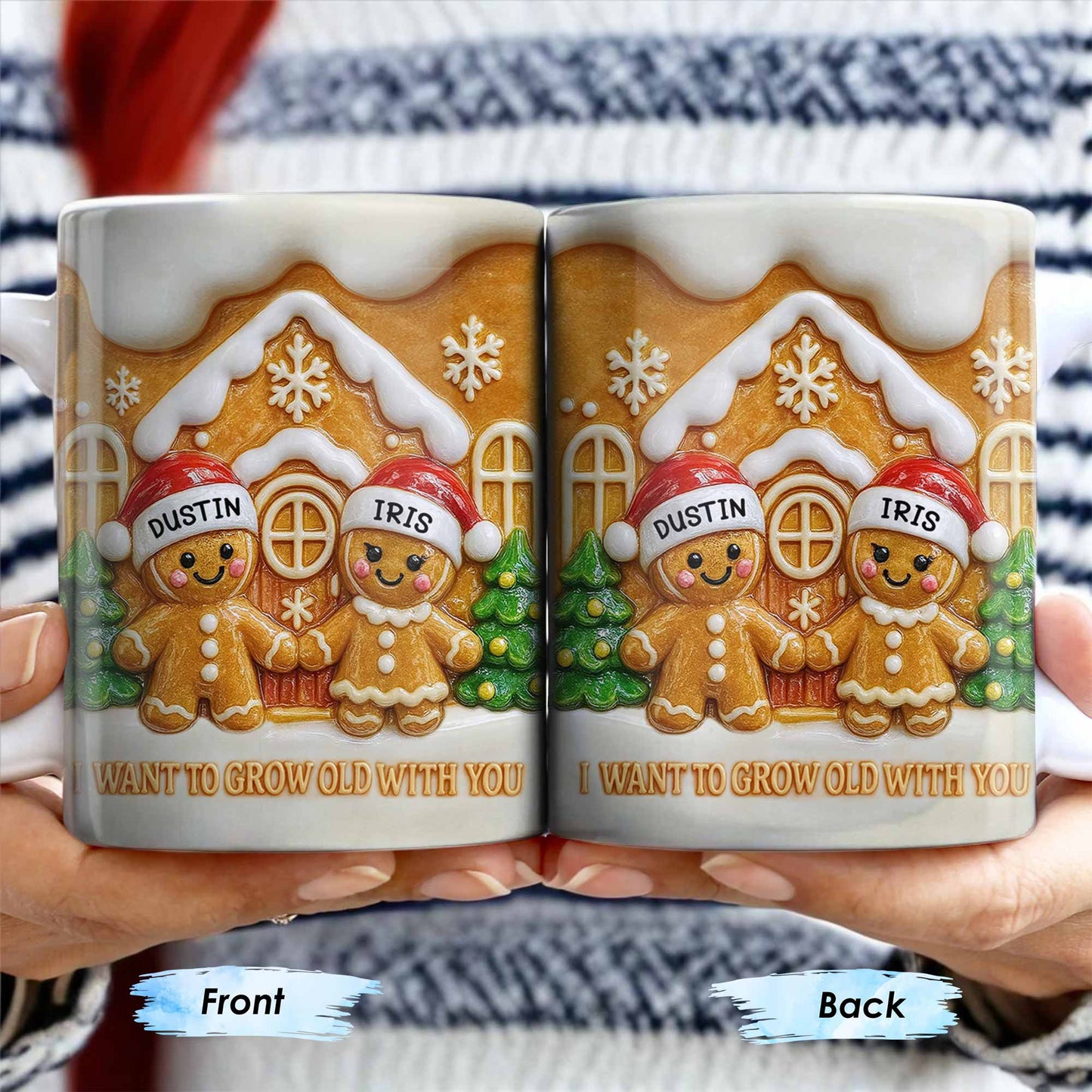 I Want To Grow Old With You Gingerbread Couple - Personalized Custom Coffee Mug - CPL999_MG