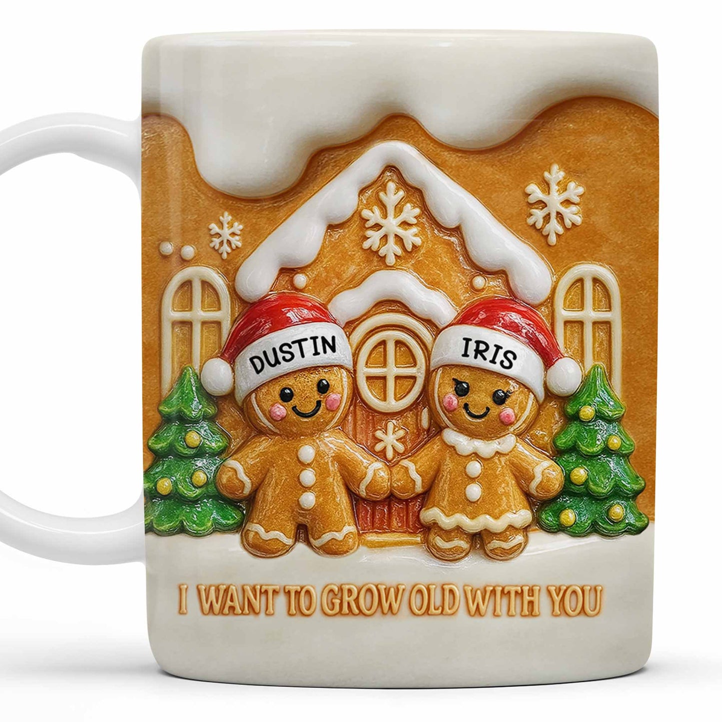 I Want To Grow Old With You Gingerbread Couple - Personalized Custom Coffee Mug - CPL999_MG