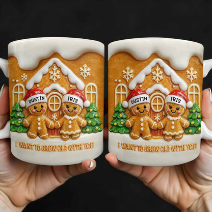 I Want To Grow Old With You Gingerbread Couple - Personalized Custom Coffee Mug - CPL999_MG