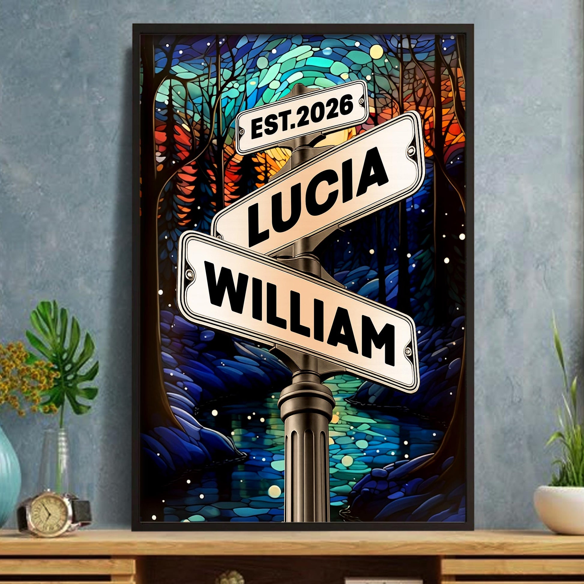 Under The Night Sky, A Timeless Bond, Moon And Street Signs