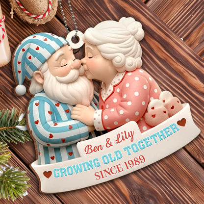 Growing Old Together, Elder Couple With Hearts