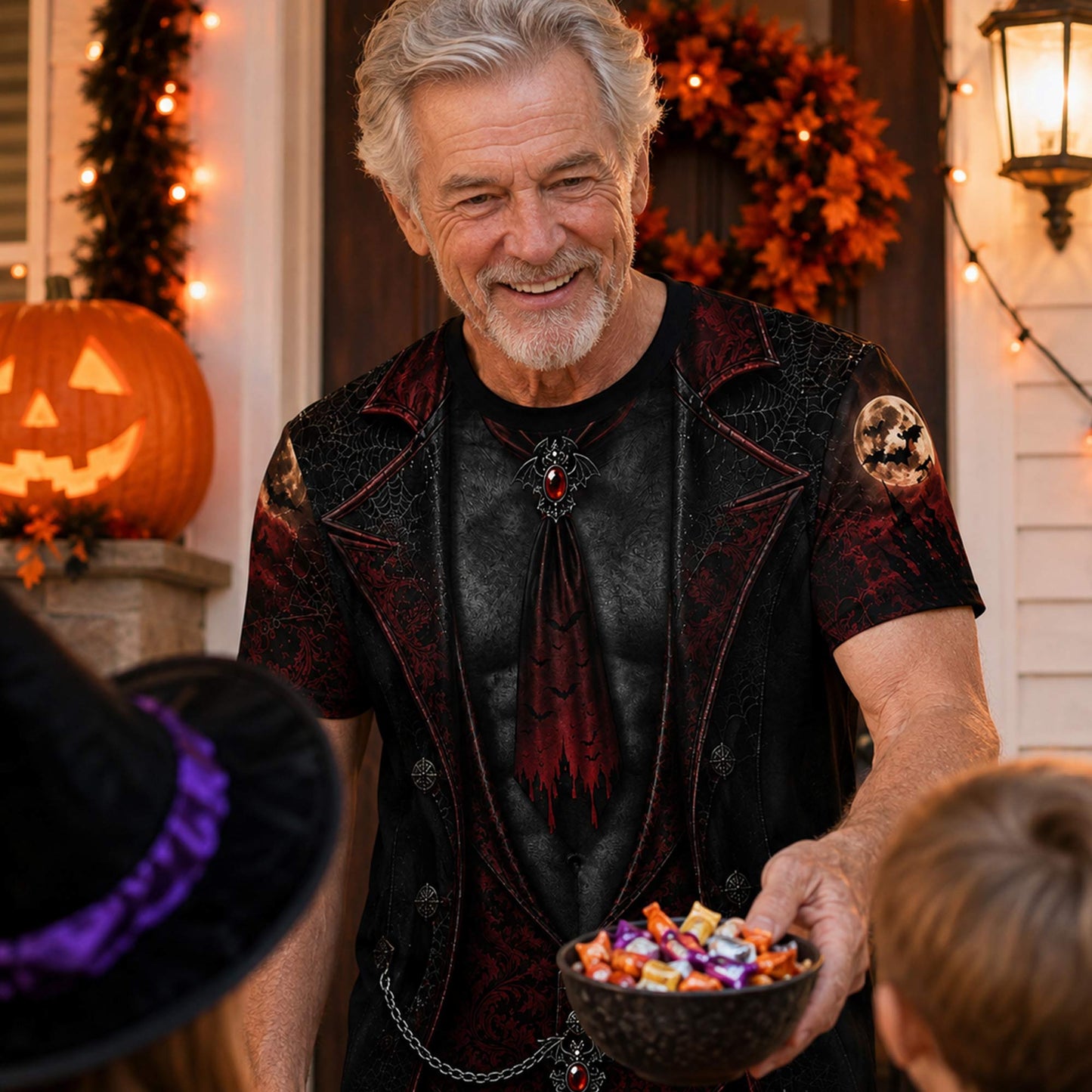 Stay Pumped Jack O Lantern Suit With Muscle Abs And Bats - Personalized Custom Unisex All-Over Printed T-Shirt - HALW149_3T