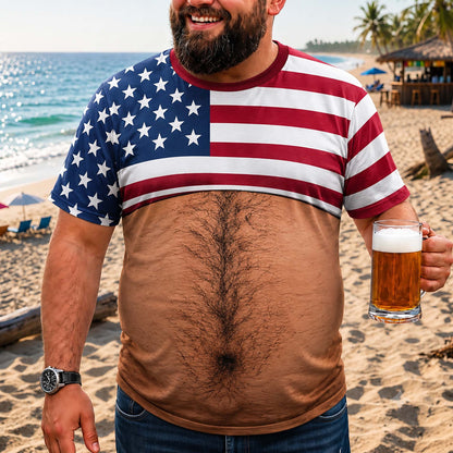 Funny Hairy Belly and Back Hairy Skin Design - Personalized Custom Unisex All-Over Printed T-Shirt - HIM051_3T