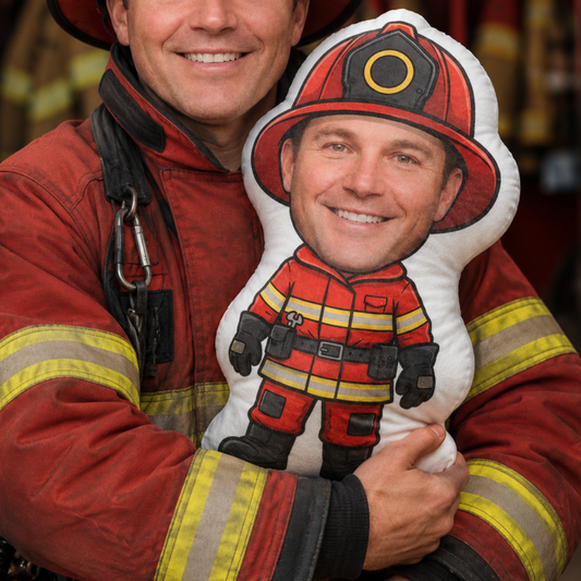 Our Brave Hero Custom Firefighter Photo Upload Personalised Design - Personalized Custom Shaped Pillow - FIF101_CUPIL