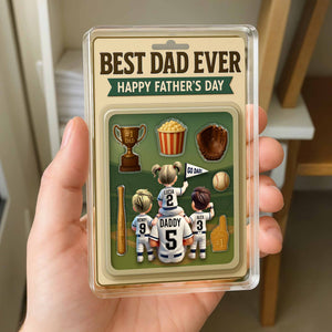 Best Dad Ever Happy Father's Day, Trophy and Baseball Glove