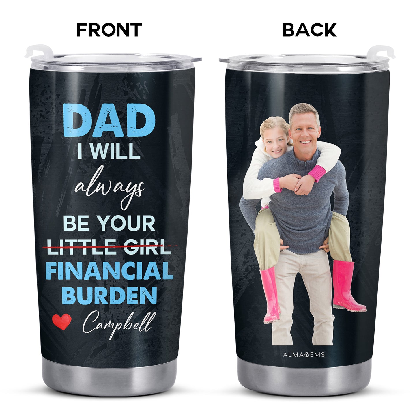 Dad I Will Always Be Your Little Girl Financial Burden Tumbler