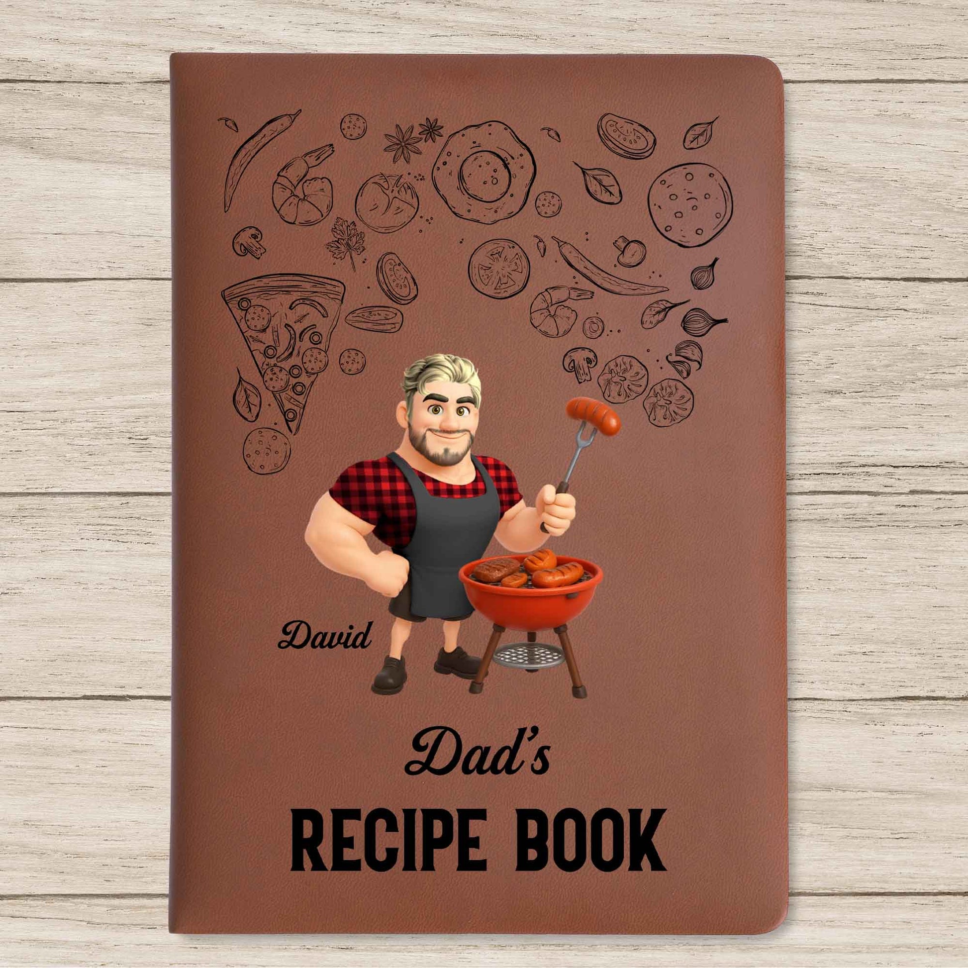 Dad's Recipe Book, Man Cooking And Food Items
