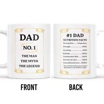 Dad No. 1 The Man The Myth The Legend Superhero Mug