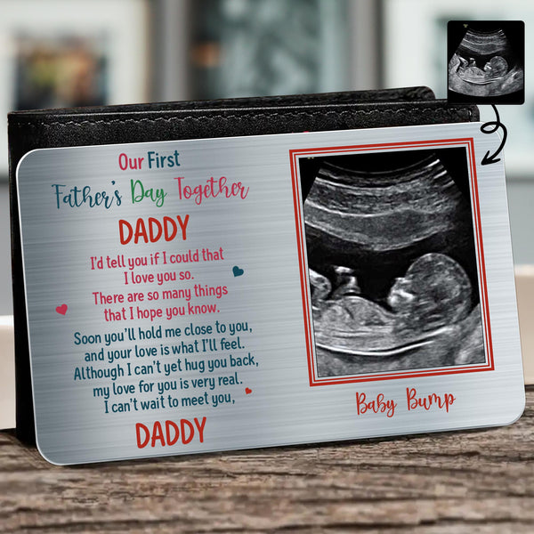 Our First Father's Day Together, Ultrasound Image And Heart Shapes