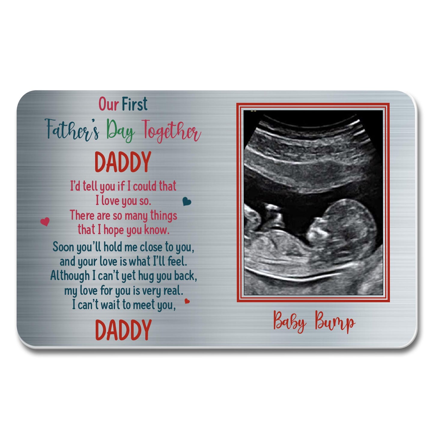Our First Father's Day Together, Ultrasound Image And Heart Shapes