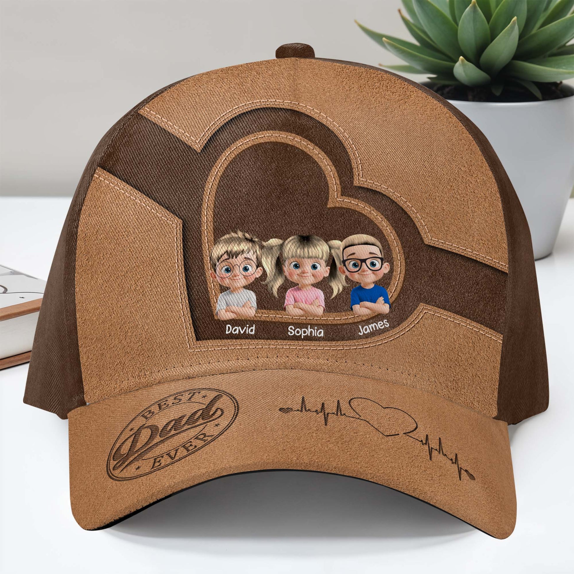 Best Dad Ever, Heartbeat and Customizable Family Portraits