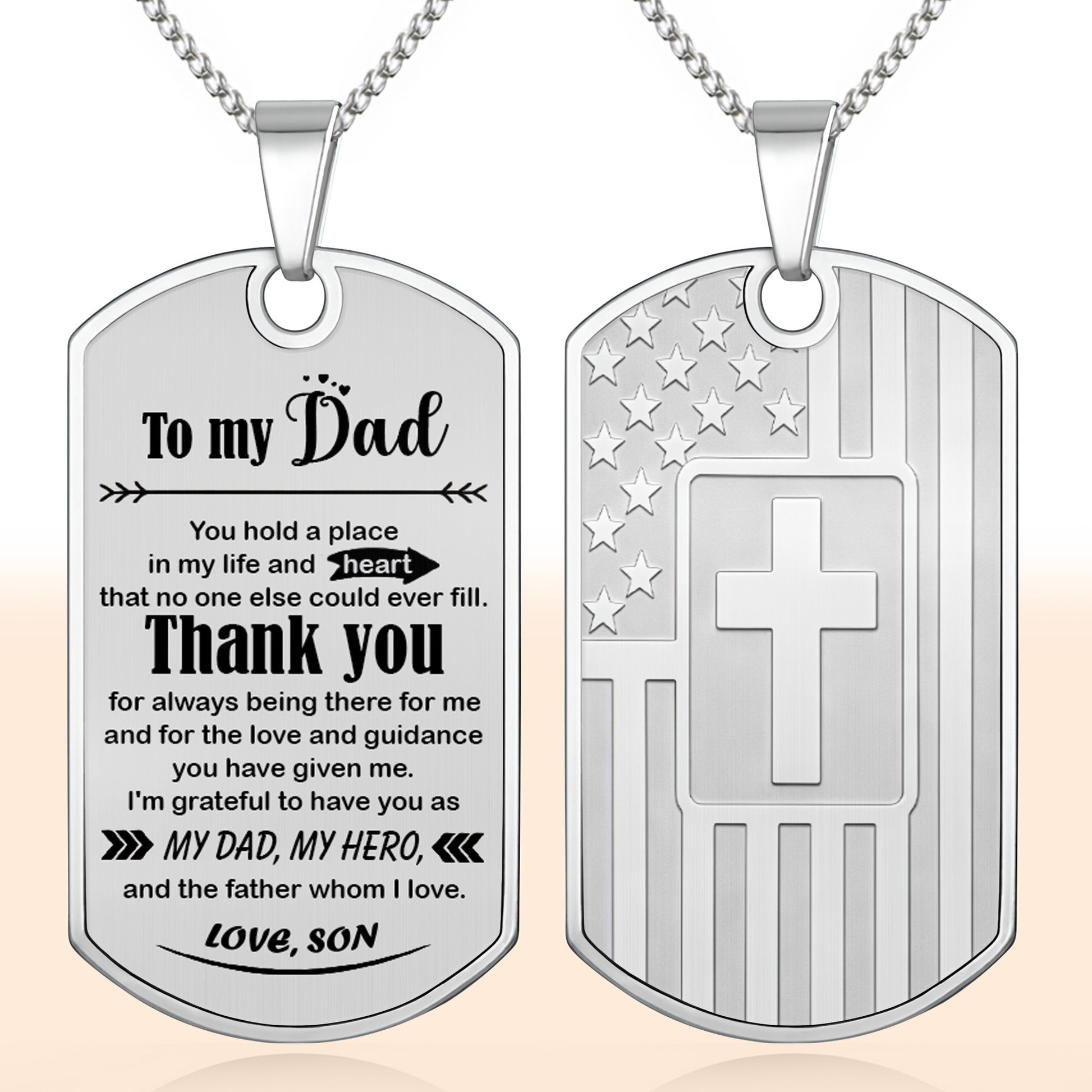 To My Dad, Thank You, My Hero Dog Tag