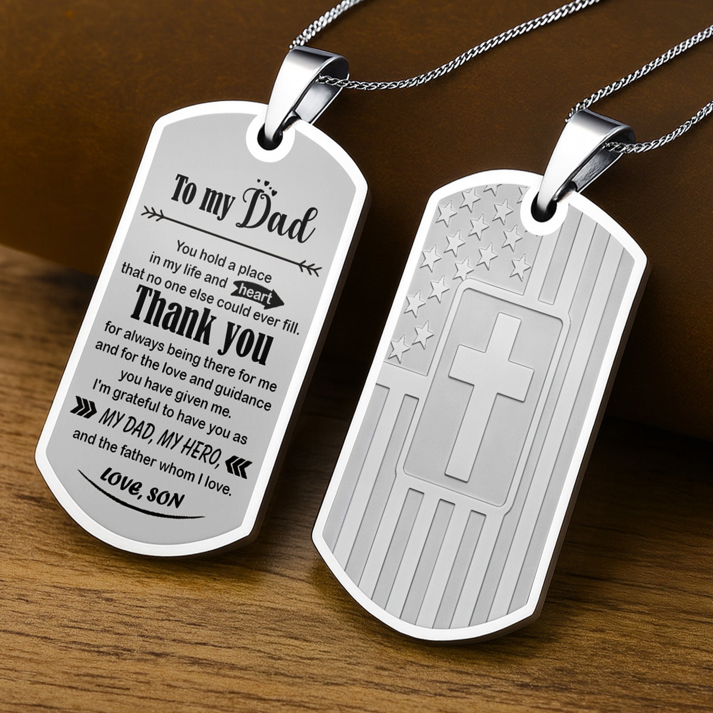 To My Dad, Thank You, My Hero Dog Tag