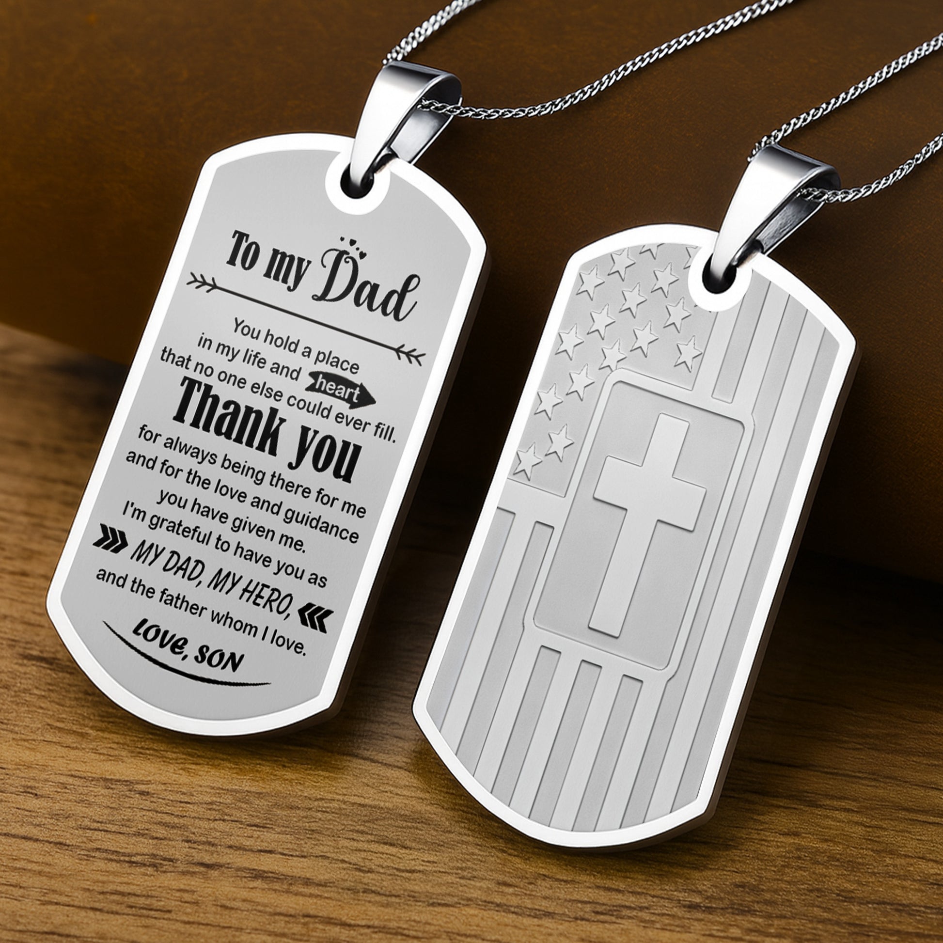 To My Dad, Thank You, My Hero Dog Tag