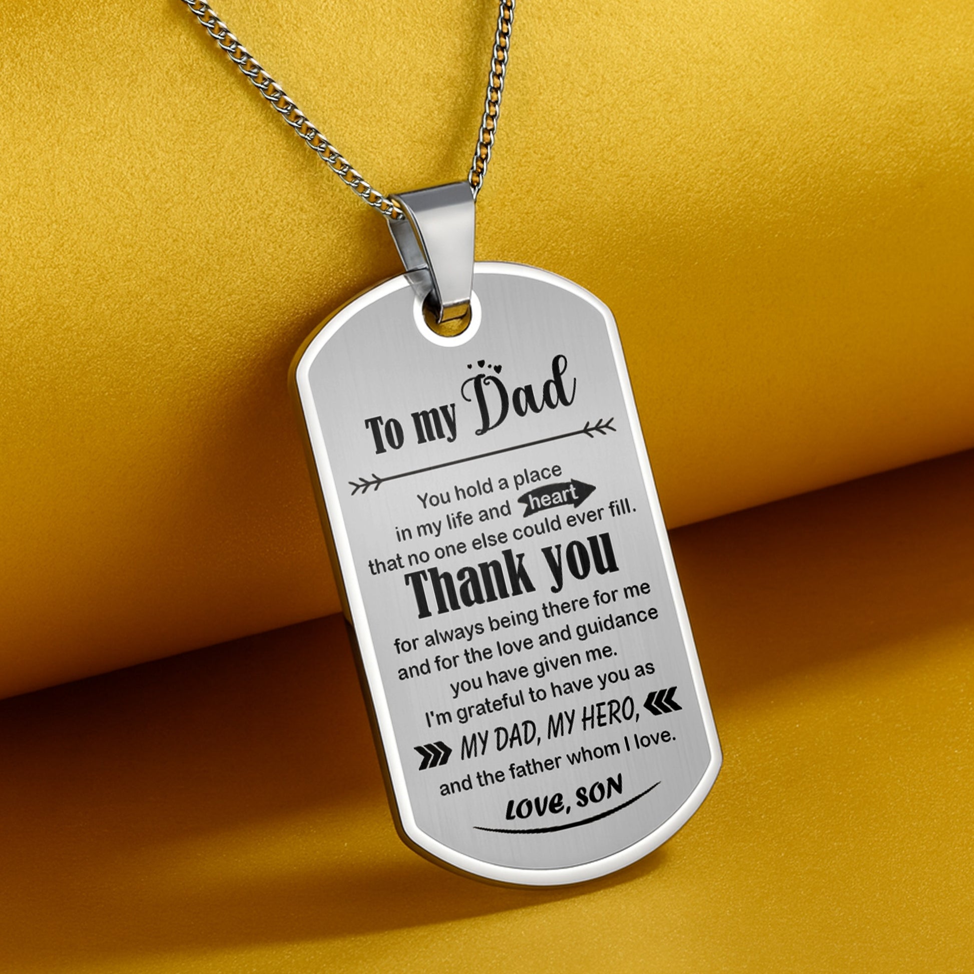 To My Dad, Thank You, My Hero Dog Tag