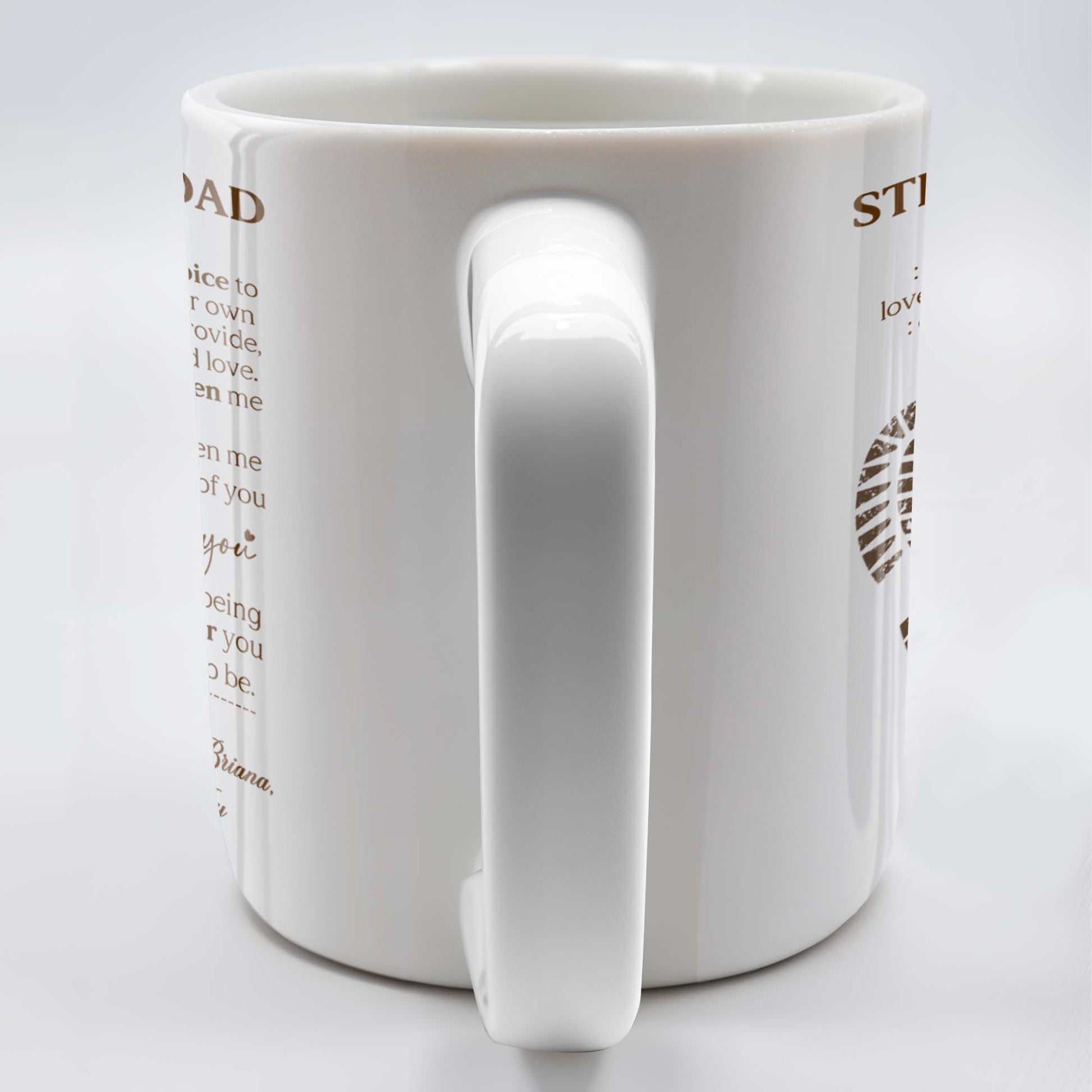 Stepped Up Dad Love and Encouragement Footprints Mug