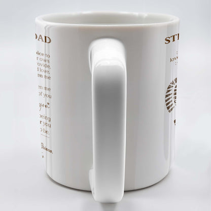 Stepped Up Dad Love and Encouragement Footprints Mug