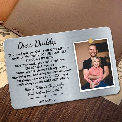 Dear Daddy, You Are My Greatest Hero Wallet Card