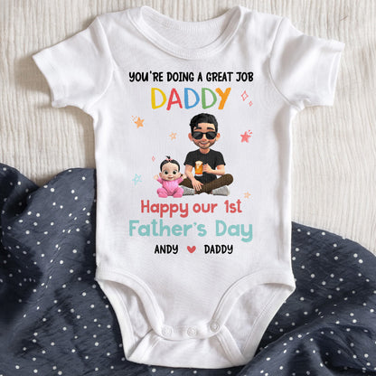 You're Doing A Great Job Daddy, Happy Our 1st Father's Day, Cartoon Figures